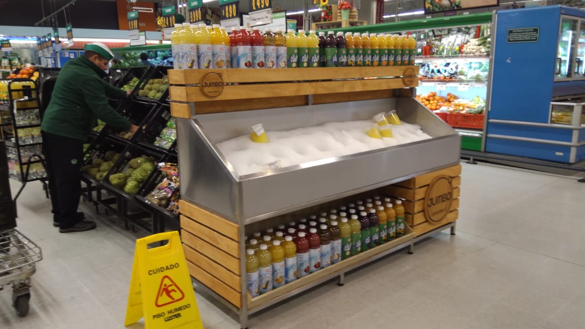 mueble acero inoxidable de retail